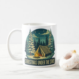星空の下のクリスマスキャンプシーン コーヒーマグカップ