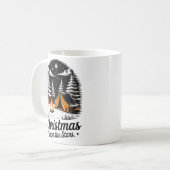星空の下のクリスマスキャンプシーン コーヒーマグカップ (正面左)