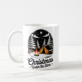 星空の下のクリスマスキャンプシーン コーヒーマグカップ