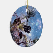 星空の下のクリスマスパイン セラミックオーナメント (右)