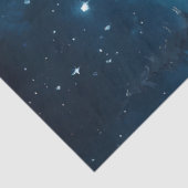 星空の下のサイレントナイトのクリスマスの木 薄葉紙 (詳細)