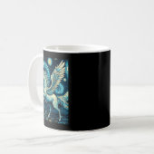 星空の下のペガサス グラフィッククリスマス コーヒーマグカップ (正面左)