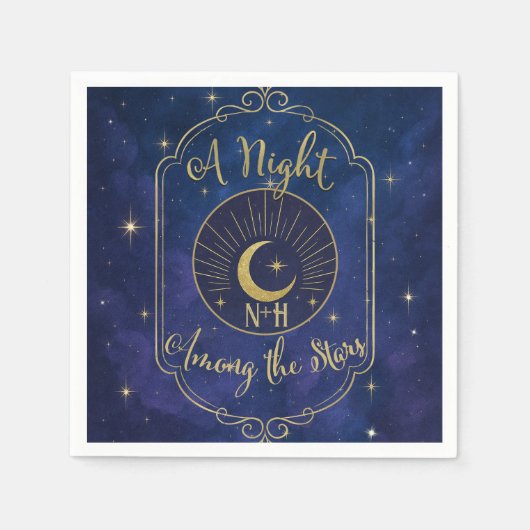 星空の下の一夜 星空の結婚式  スタンダードカクテルナプキン (正面)