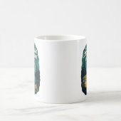 星空の下の冒険 レトロキャンプアート コーヒーマグカップ (中央)