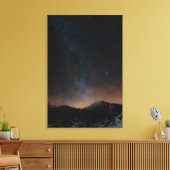 星空の下の冬の山スネジニク キャンバスプリント (インサイチュ (リビング))