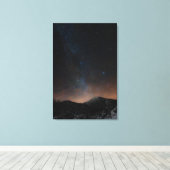 星空の下の冬の山スネジニク キャンバスプリント (インサイチュ (ウッドフロア))