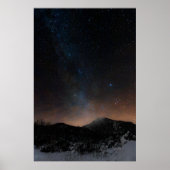 星空の下の冬の山スネジニク ポスター (正面)