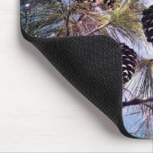 星空の下の冬の松コーン マウスパッド (コーナー)