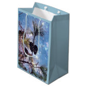 星空の下の冬の松コーン ミディアムペーパーバッグ (裏面アングル)