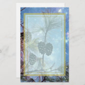 星空の下の冬の松コーン 便箋 (正面/裏面)