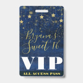 星空の下の夜 ゴールドブルー スイート16 VIPパス バッジ (裏面)