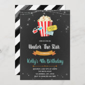 星空の下の映画パーティー招待状 招待状 (正面/裏面)