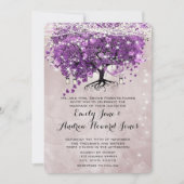 星空の下の森の輝く紫 招待状 (正面)
