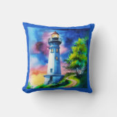 星空の下の灯台 クッション (正面)