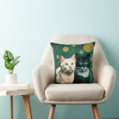 星空の下の猫(装飾用クッション) クッション (椅子)