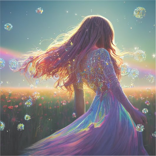 星空の下の結晶場で シール (正面)