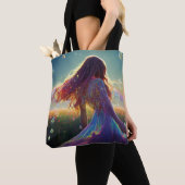 星空の下の結晶場で トートバッグ (クローズアップ)