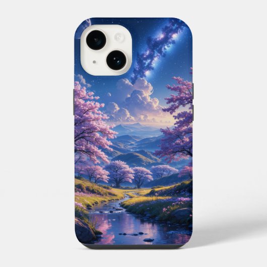 星空の下の花 blossoms iPhoneケース (裏面)