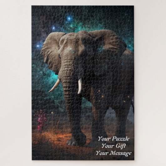 星空の下の象 ジグソーパズル (縦)
