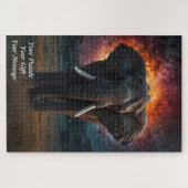 星空の下の象 ジグソーパズル (横)