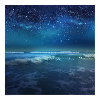 星空の下の青い海の旅。 フォトプリント           