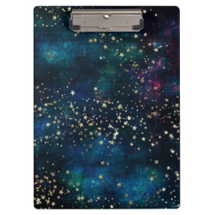 星空の下の青と金ゴールド クリップボード