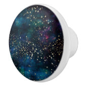 星空の下の青と金ゴールド セラミックノブ (右)