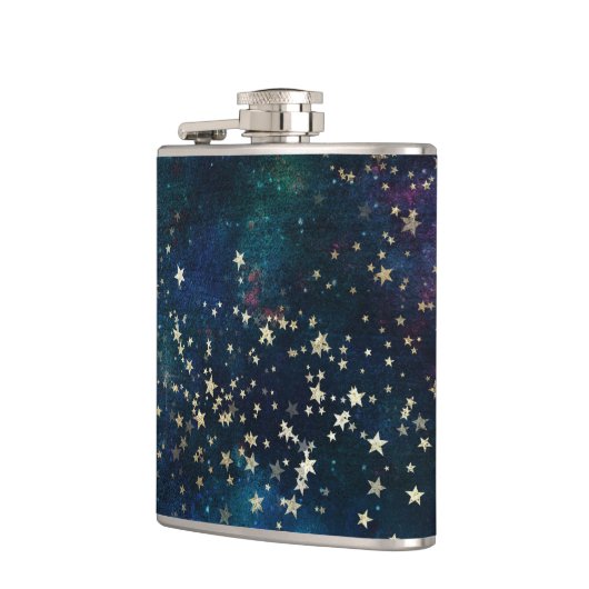 星空の下の青と金ゴールド フラスク (左)