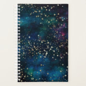 星空の下の青と金ゴールド プランナー手帳 (正面)