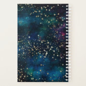 星空の下の青と金ゴールド プランナー手帳 (裏面)