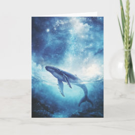 星空の下を泳ぐザトウクジラ カード