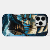 星空の下を航行する船 iPhoneケース (裏面横)