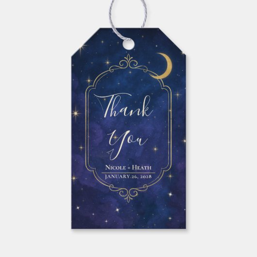 星空の中の夜結婚。 ギフトタグ (正面)