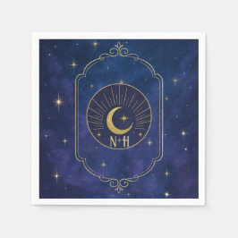 星空の中の夜結婚。 スタンダードカクテルナプキン