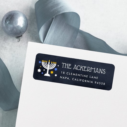 星空の光 |ハヌカー差出人住所 ラベル