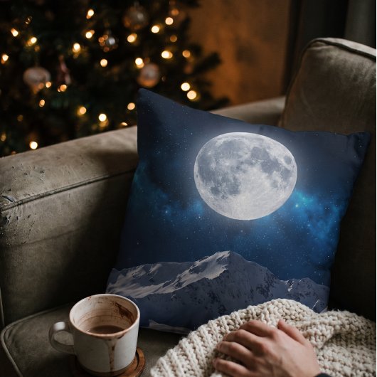 星空の冬の夜の風景 クッション