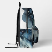 星空の冬の夜の鹿 プリントバックパック (左)