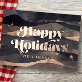 星空の冬の夜空 モダン エレガント おしゃれ 箔シーズンカード