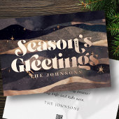 星空の冬の夜空 モダン エレガント おしゃれ 箔シーズンカード