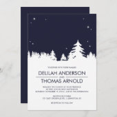 星空の冬の夜結婚の 招待状 (正面/裏面)