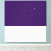 星空の冬の夜 ロイヤルパープル ホワイト カラー ブロック キャンバスプリント (インサイチュ (ウッドフロア))