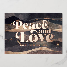 星空の冬の夜 現代 エレガント おしゃれ 箔シーズンカード