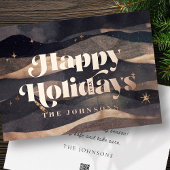 星空の冬の空 モダン エレガント おしゃれ 箔シーズンカード