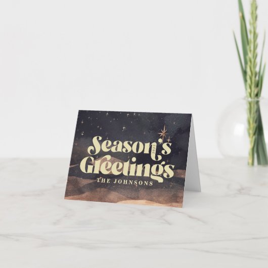 星空の冬の空 モダン エレガント シック シーズンカード (正面)