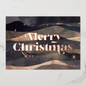 星空の冬の空 モダン エレガント シック 箔シーズンカード (正面)