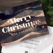 星空の冬の空 モダン エレガント シック 箔シーズンカード