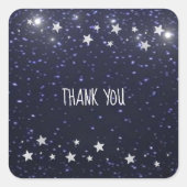 星空の夜ありがとうステッカー スクエアシール (正面)
