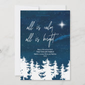 星空の夜すべて落ち着いている明るいクリスマス シーズンカード (正面)