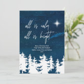 星空の夜すべて落ち着いている明るいクリスマス シーズンカード (スタンド正面)