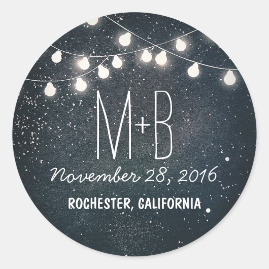 星空の夜とストリングラ結婚イト ラウンドシール (正面)